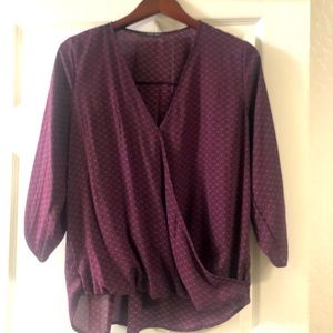 Purple business casual shirt, size L